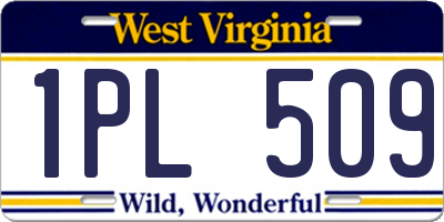 WV license plate 1PL509