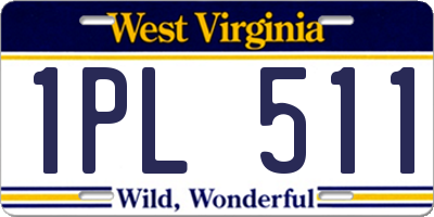 WV license plate 1PL511