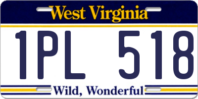 WV license plate 1PL518
