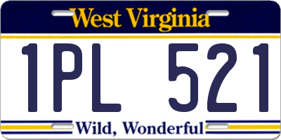 WV license plate 1PL521