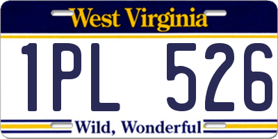 WV license plate 1PL526