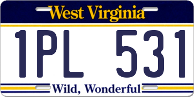 WV license plate 1PL531