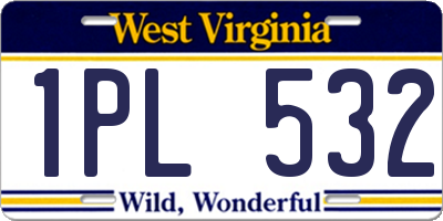 WV license plate 1PL532