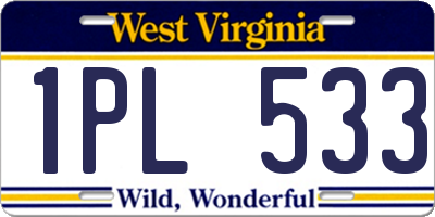 WV license plate 1PL533