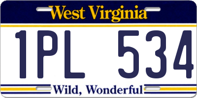WV license plate 1PL534