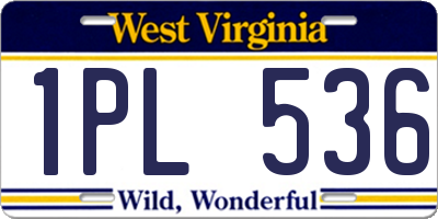 WV license plate 1PL536