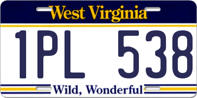 WV license plate 1PL538
