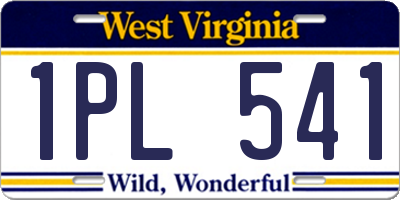 WV license plate 1PL541