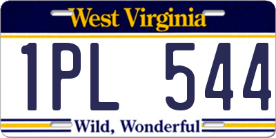 WV license plate 1PL544