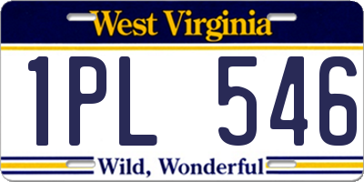 WV license plate 1PL546