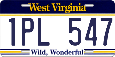 WV license plate 1PL547