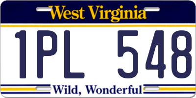 WV license plate 1PL548