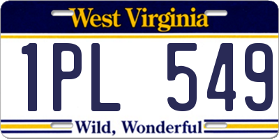 WV license plate 1PL549