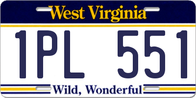 WV license plate 1PL551