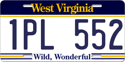 WV license plate 1PL552