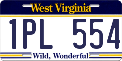 WV license plate 1PL554