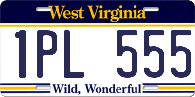 WV license plate 1PL555