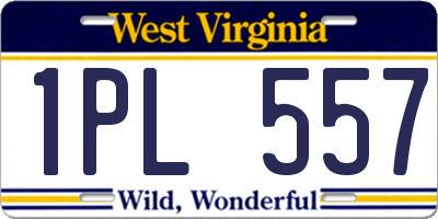 WV license plate 1PL557