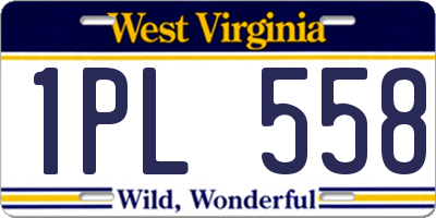 WV license plate 1PL558