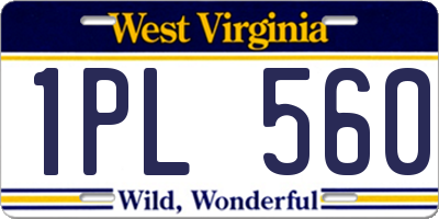 WV license plate 1PL560