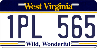 WV license plate 1PL565