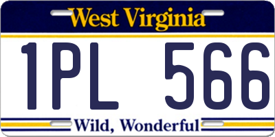 WV license plate 1PL566