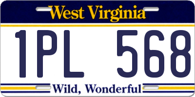 WV license plate 1PL568