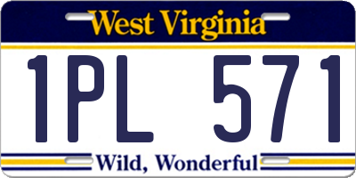 WV license plate 1PL571