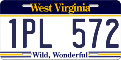 WV license plate 1PL572