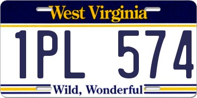WV license plate 1PL574