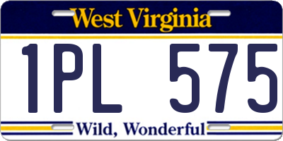 WV license plate 1PL575