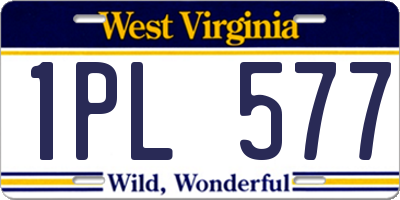 WV license plate 1PL577