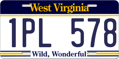 WV license plate 1PL578