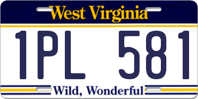 WV license plate 1PL581