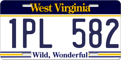 WV license plate 1PL582