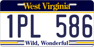 WV license plate 1PL586