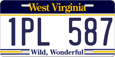 WV license plate 1PL587