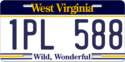 WV license plate 1PL588