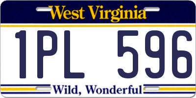 WV license plate 1PL596
