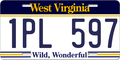 WV license plate 1PL597