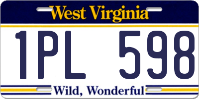 WV license plate 1PL598