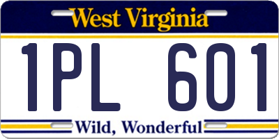 WV license plate 1PL601