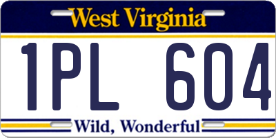 WV license plate 1PL604
