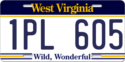 WV license plate 1PL605