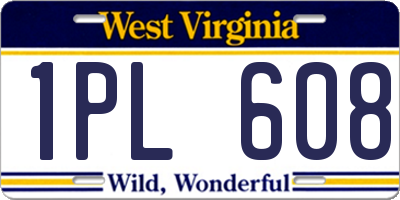 WV license plate 1PL608