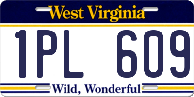 WV license plate 1PL609