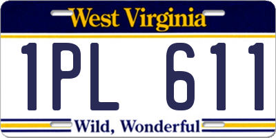 WV license plate 1PL611