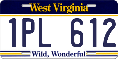 WV license plate 1PL612