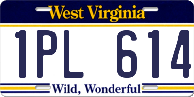 WV license plate 1PL614