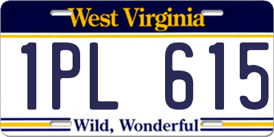 WV license plate 1PL615